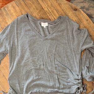 Soma Charcoal Long Sleeve V-Neck Top